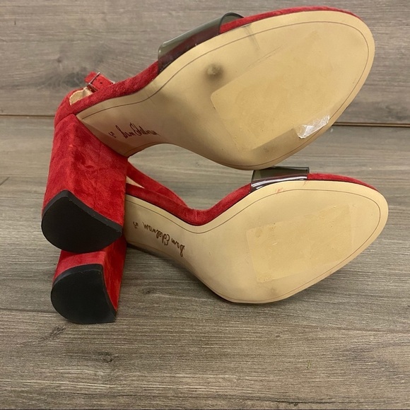 Sam Edelman | Yaro Red PVC Ankle Strap Sandals 5.5 - Picture 7 of 11